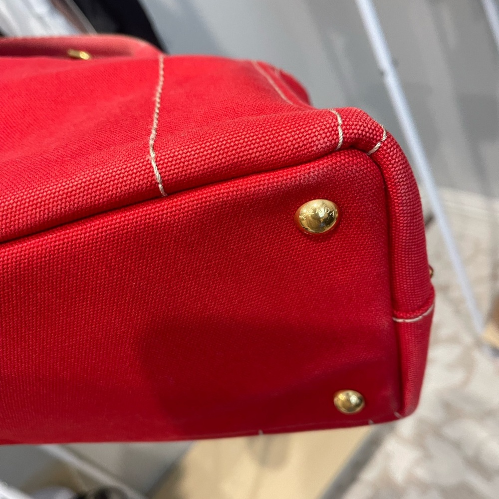 Prada Red Canvas Tote Bag - Picture 16 of 16